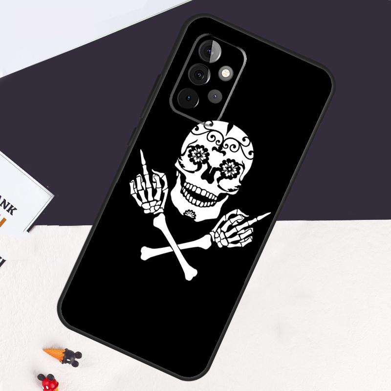 Mittelfinger Skelett Schädel Knochen Hülle Für Samsung Galaxy A13 A35 A15 A55 A53 A33 A36 A56 A26 A16 A22 A32 A52 A54 A34 A05 A06