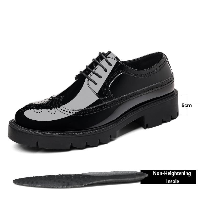Nové Pánské Společenské Boty Zvýšení Boty Pravá Kůže Zvýšení Obchodní Zvýšení Boty Lesklý Svršek Pro Muže 8cm 10cm Zvyšující Boty