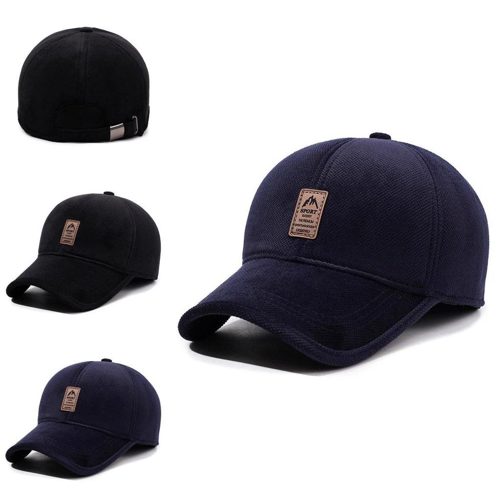 Classic Baseball Cap For Men With Quilted Design Windproof Warm Cap For Cold Seasons