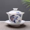 Chinese Traditions Gai Wan Tea Set Bone China Tea Sets Dehua Gaiwan Tea Porcelain Pot Set For Travel Beautiful And Easy Kettle
