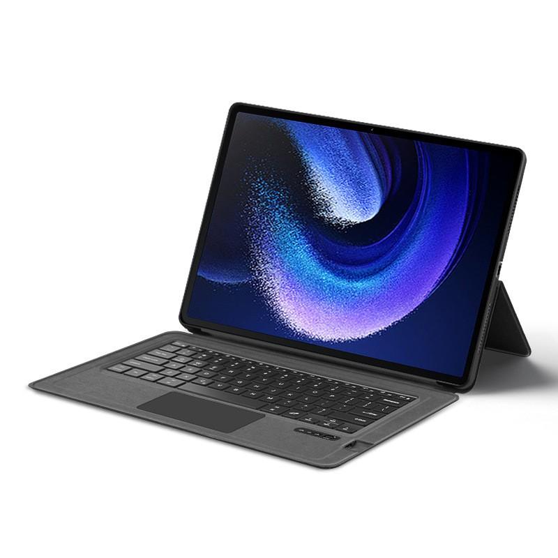 Slim Leather Case With Bluetooth Keyboard Pad 6 Max 14 Inch Tablet Stand Cover Anti-Slip Full Protection Business Style
