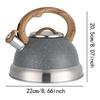 Whistling Kettle Tea Maker Cookware for Stovetop Top with Wood Folding Handle