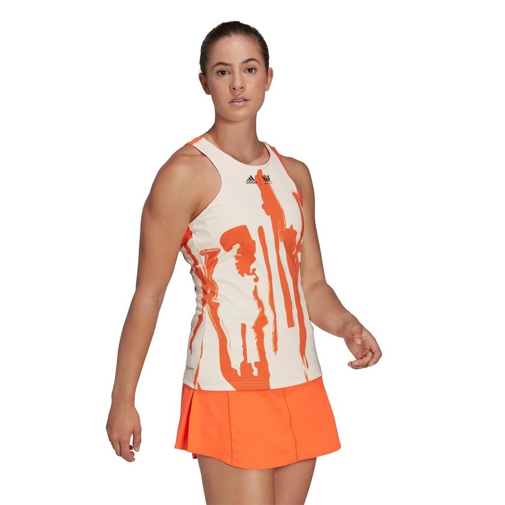 Tebe Magugu Tennis New York Tank Top MLQ28 Ecru Orange L [Adidas] Y-Back Women's Tint/Impact (HT4235)