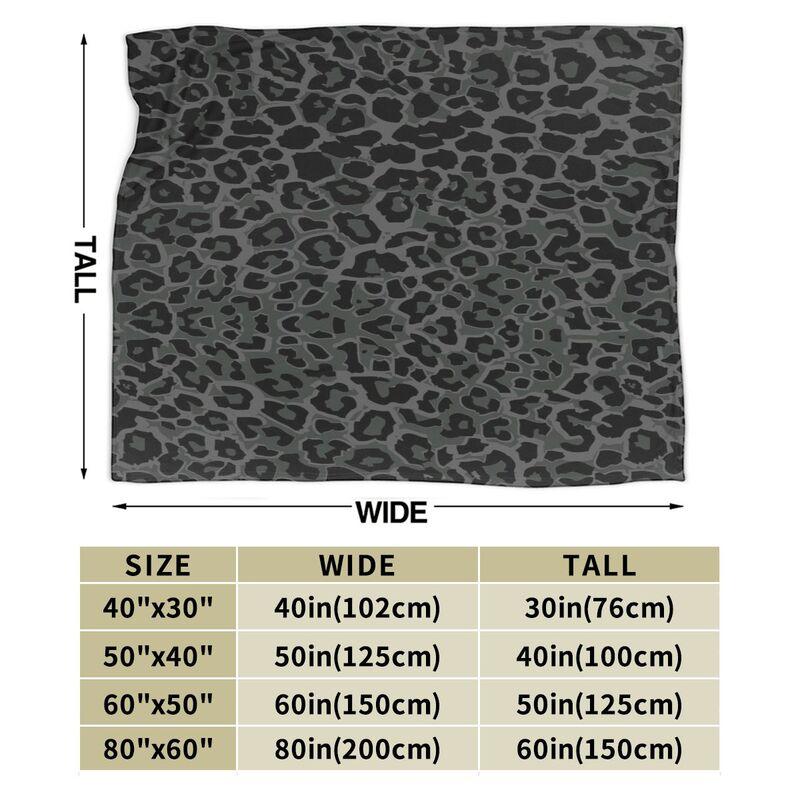 Dark Gray Black Leopard Cheetah Print Flannel Fleece Blanket Lightweight Blanket Soft Warm Cozy Fuzzy Throw Blanket for Bed Sofa