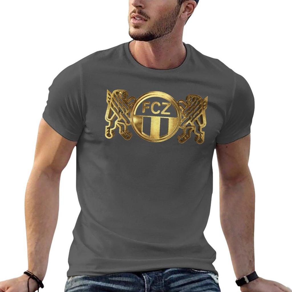 Guld Zurich Fotboll Casuals Ultras Schweiz T-shirt Street Mode Casual T-shirt