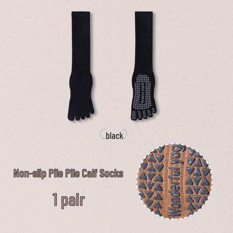 Vijf-Teen Antislip Over-de-Knie Pilates & Yoga Sokken voor Dames - Herfst/Winter Fitness Stijl