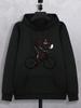 Streetwear Style Hoodie, Skeleton Cyclist Graphic Print, Casual Autumn Winter Wear, Gift for Cycling Enthusiasts And Boys