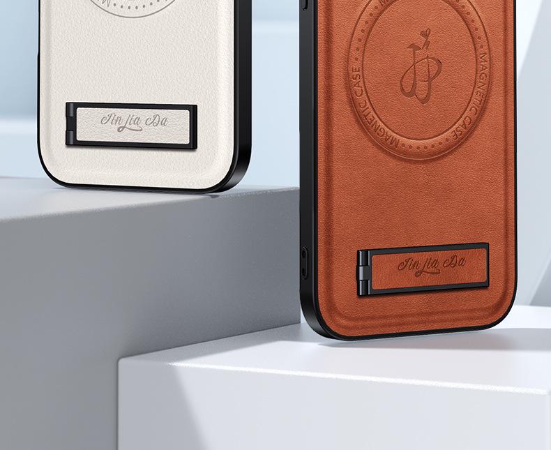 Samsung Z Fold7 Magnetic Leather Case: Anti-Drop, Invisible Stand