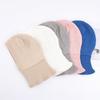 Woolen Knit Winter Balaclava Hat Solid Color Hooded Beanie  for 2-6 Y Boys and Girls
