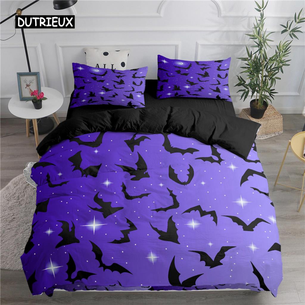 Halloween Flying Vampire Bedding Set Bats Duvet Cover Witchcraft Magic Comforter Cover Single Double King Polyester Quilt Cover