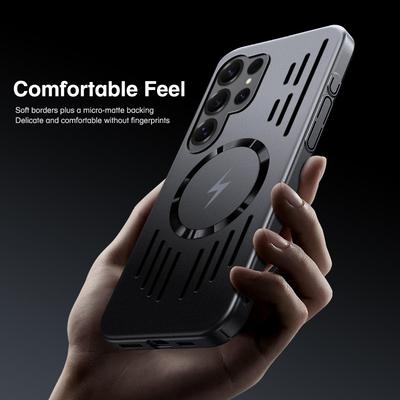 Funda Ultra Fina Táctil Frío Disipación de Calor Para Samsung S26 Ultra S25 FE Edge S24 S23 S22 Plus Para MagSafe Cambio Cubierta Anti-caída