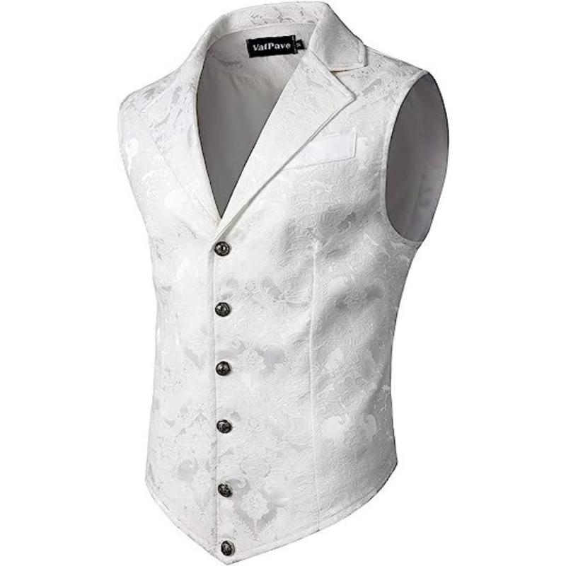 Men's Medieval Gothic Long Vest, Vintage Steampunk Victorian Costume Waistcoat, Halloween Cosplay Formal Jacket, Renaissance