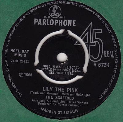 Disc de 7 inch SCAFFOLD - Lily The Pink R5734 Parlophone 1968 UK Rock Folosit