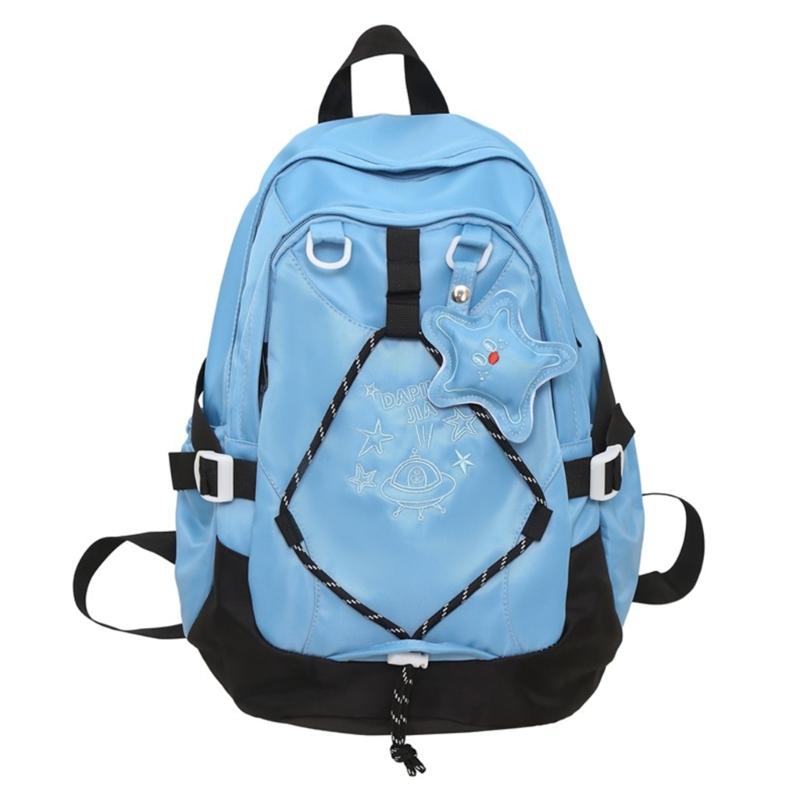 Trendy Casual School Bag for Teen Nylon Book Bag Laptop Backpack Middle Backpack