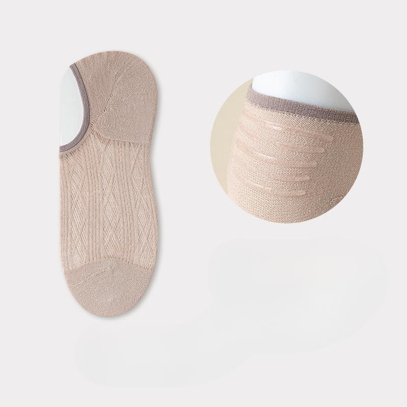 Women's Summer Thin Casual Solid Color Breathable Invisible Silicone Non Skid Boat Socks