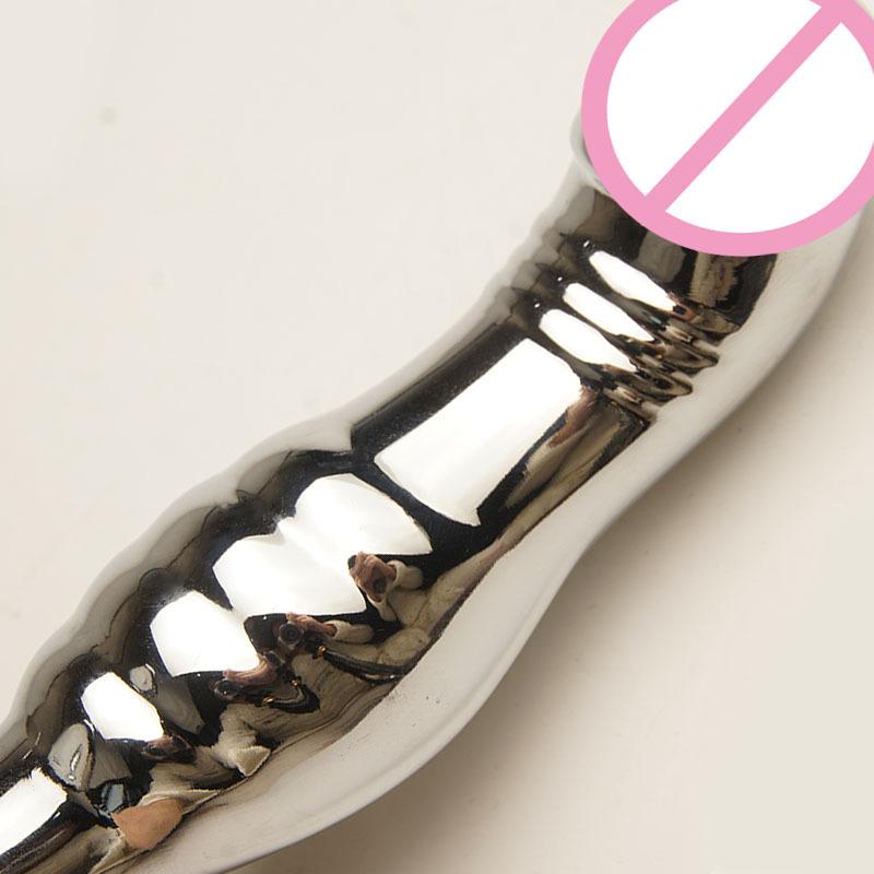 Metal Anal Dildo Sex Toys,Curved Butt Plug,Ass Anus Dilator,Analplug Buttplug With Jewelry Base,Prosate Massager