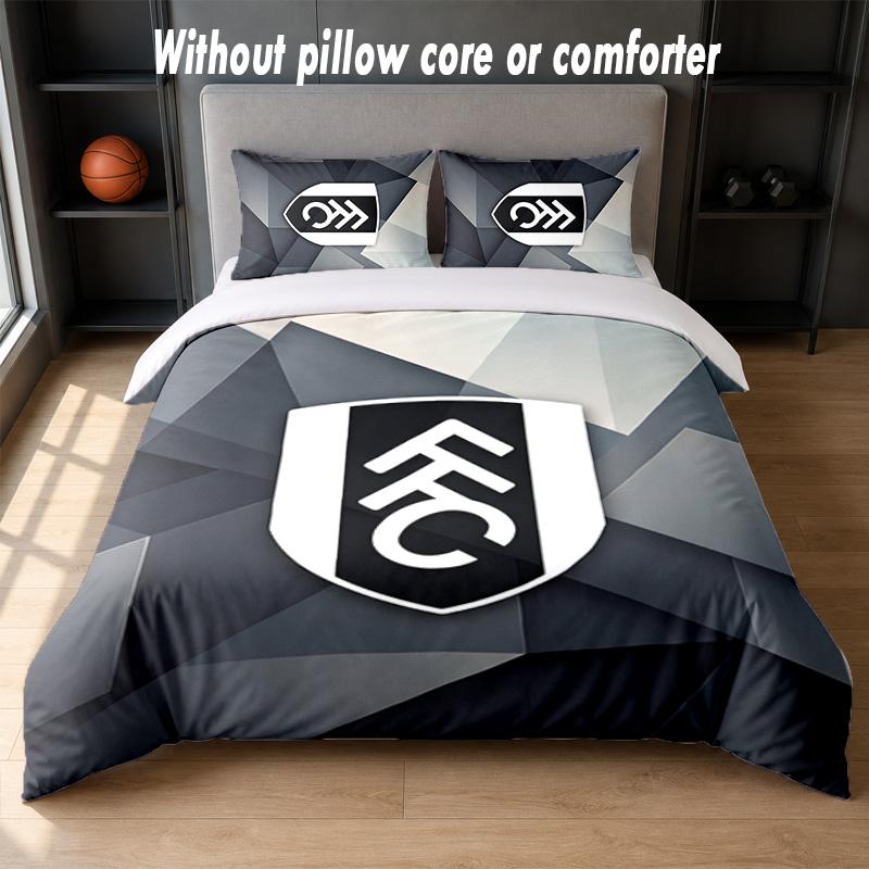Fulham Voetbal Design Bed Beddengoed Set 1 Dekbedovertrek + 2 Kussenslopen Zacht Ademend Huishoudelijk Beddengoed