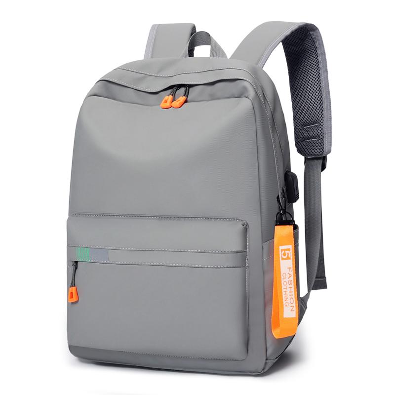

Men s Waterproof Business Backpack - Multi-Functional Nylon Laptop Bag with USB Charging Port сірий