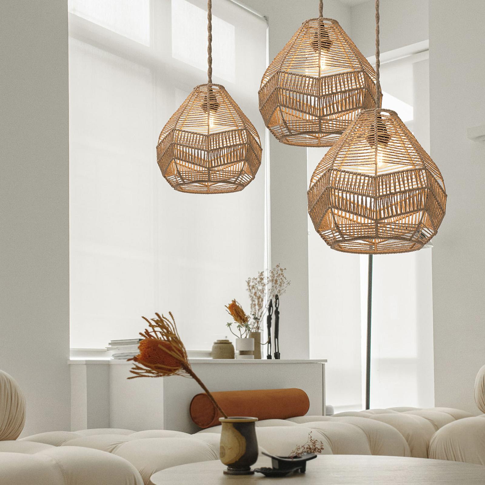 

Ручно плетені вінтажні абажури для підвісних світильників S бежевий