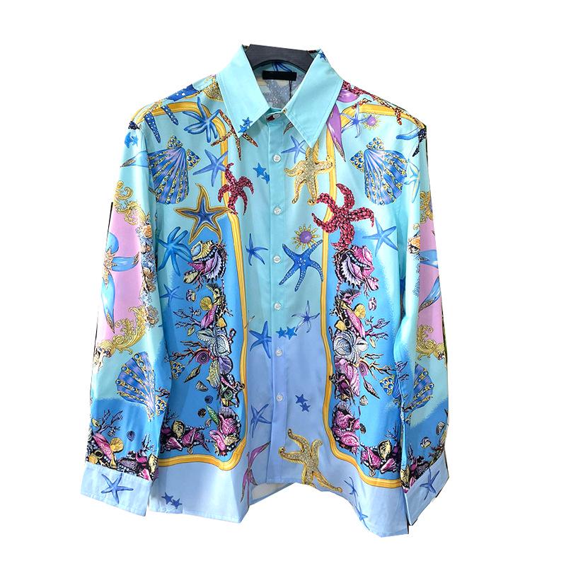 

Весна 2023 Мужская модная рубашка-кардиган с цифровым принтом XXXL цветочный