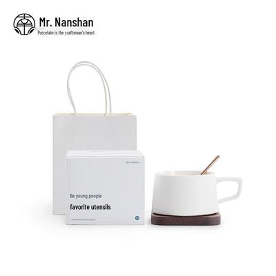 Zen White Ceramic Coffee Cup and Saucer Set