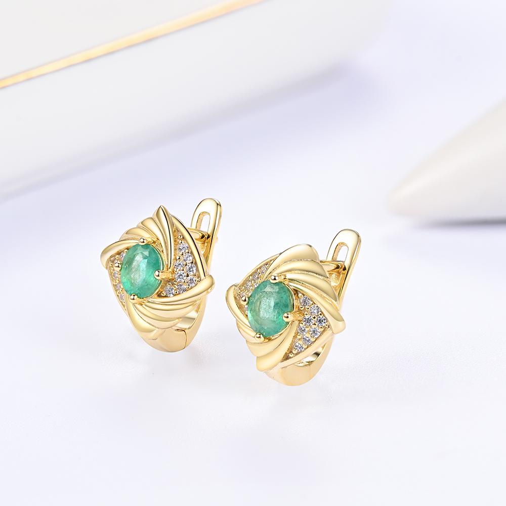 Light luxury 925 Sterling silver women's clasp earrings natural pear 4*5mm zambia emerald gemstones fine jewelry for party gifts