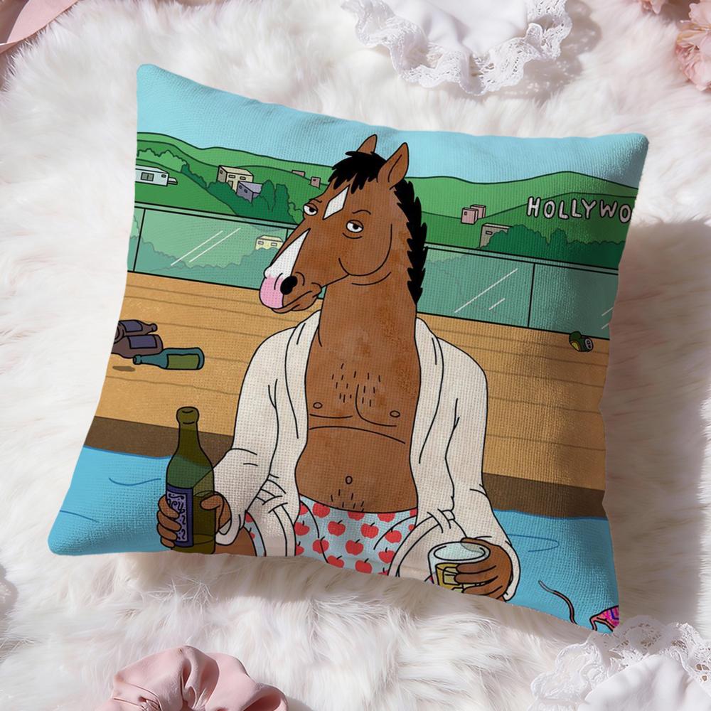 B-BoJack Horseman Cushion Cover Premium Comfort Reversible Pillow Cove -Two in One Design for Any Room & Car Interior