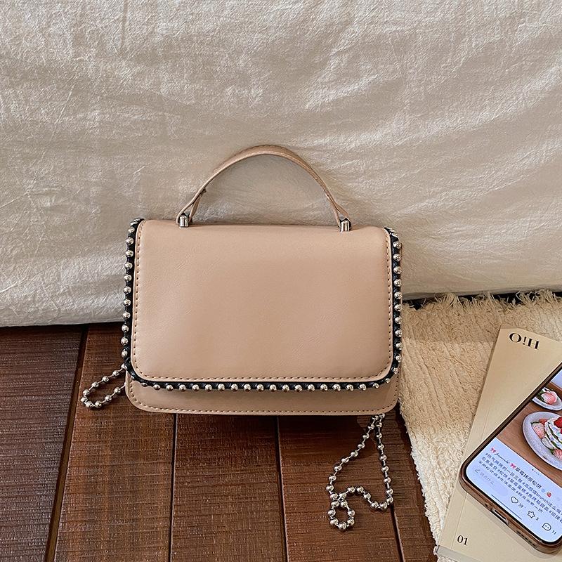 Korean Style Fashion Simple Personalized Women Chain Crossbody Small Square Soft Bag