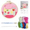 DIY Punch Needle Kits for Beginners Flower with Hoop Embroidery Punch Needle Starter Craft Set Festival Gift and Decoration