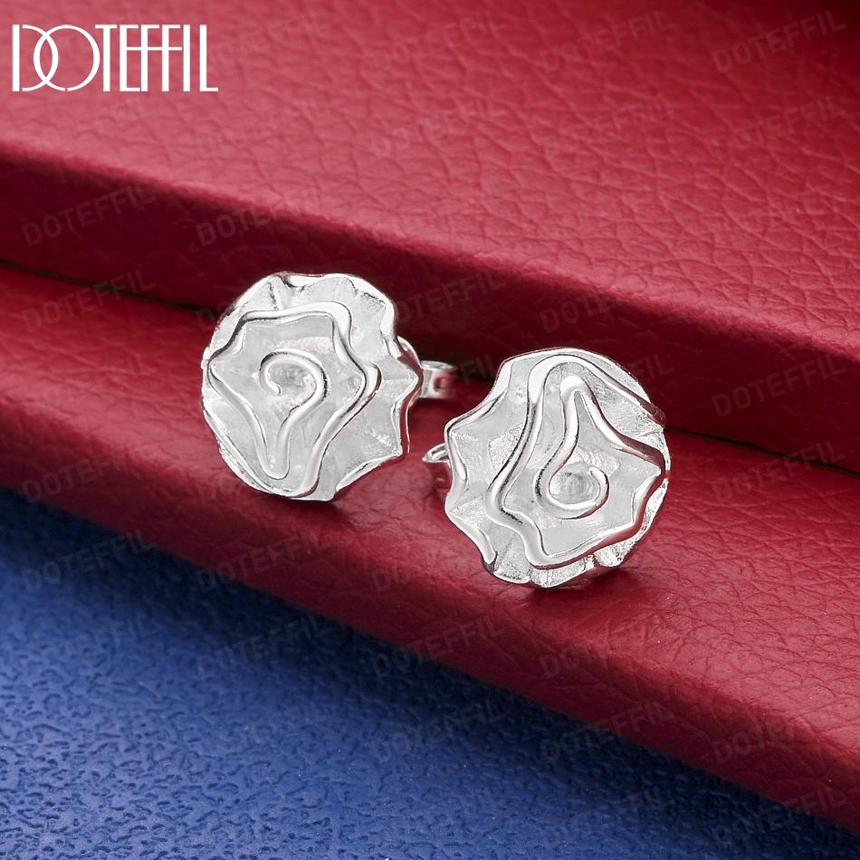 Изысканные Серьги-Цветы из Стерлингового Серебра 925 Пробы - Банкетные Серьги-Подвески 1.10*1.10cm