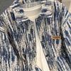 Spring and Autumn New Men's Tie-Dye Loose Casual Long Sleeve Shirt