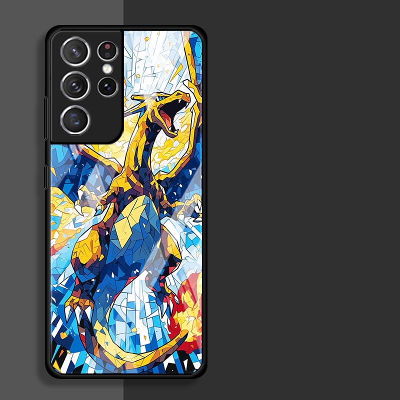 Anime Pokemon Gengar Luxury Phone Cover Glass Case for Samsung Galaxy S26 S25 Ultra S23+ S22 S25+ S21 S24+ S20 FE S23 Plus S24