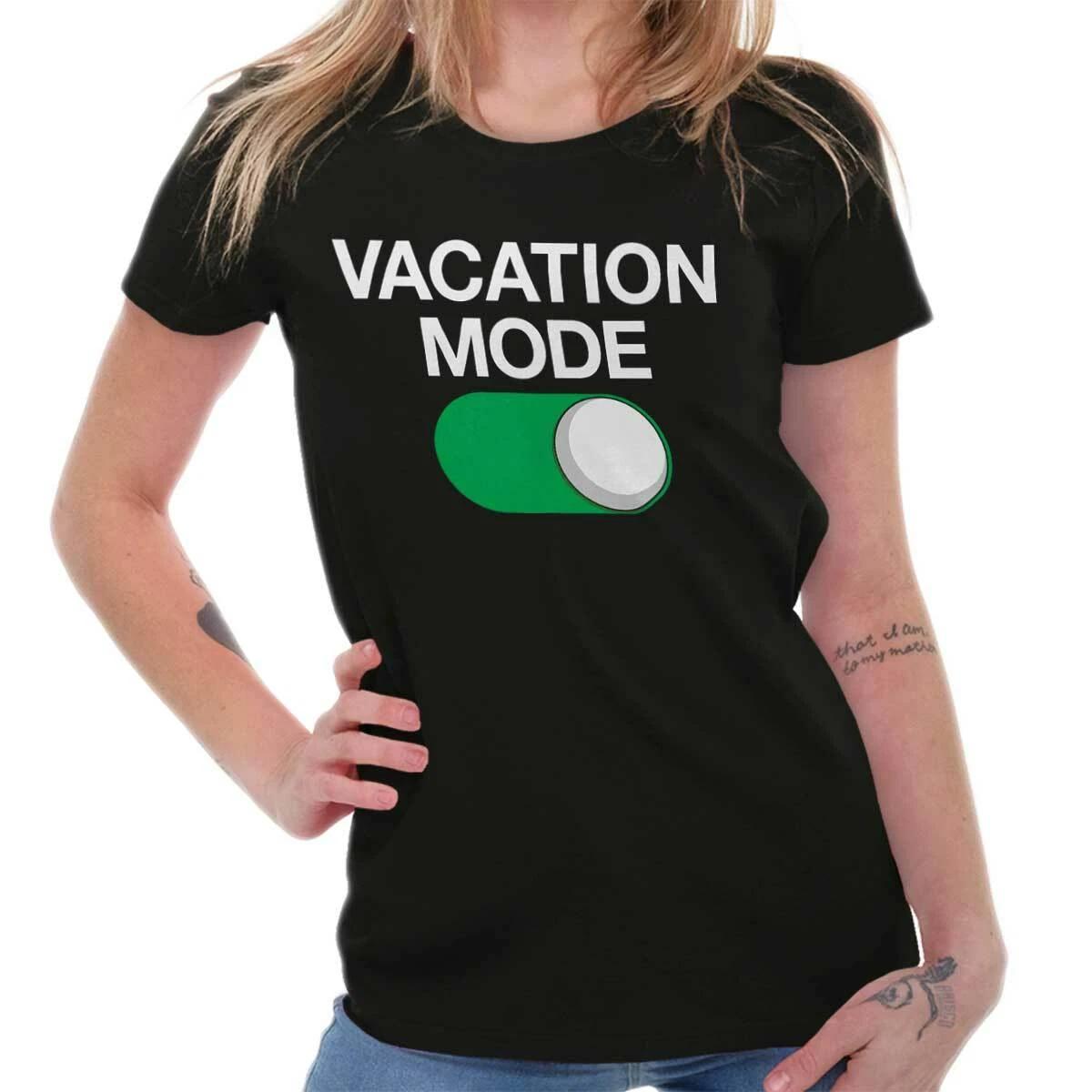 Summer Vacation Mode On Spring Break Humor Graphic T Shirts for Women T-Shirts XXL