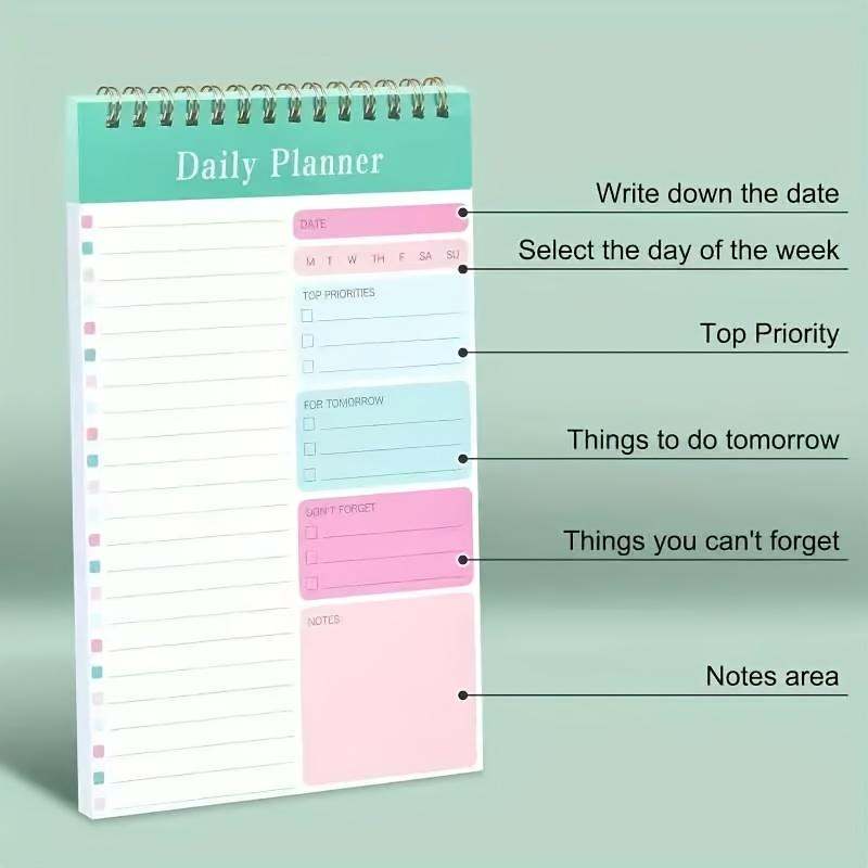 30-Page Daily To-Do Planner, Versatile Scheduler for Fitness, School & Office, Must-Have Daily Organization Supplies