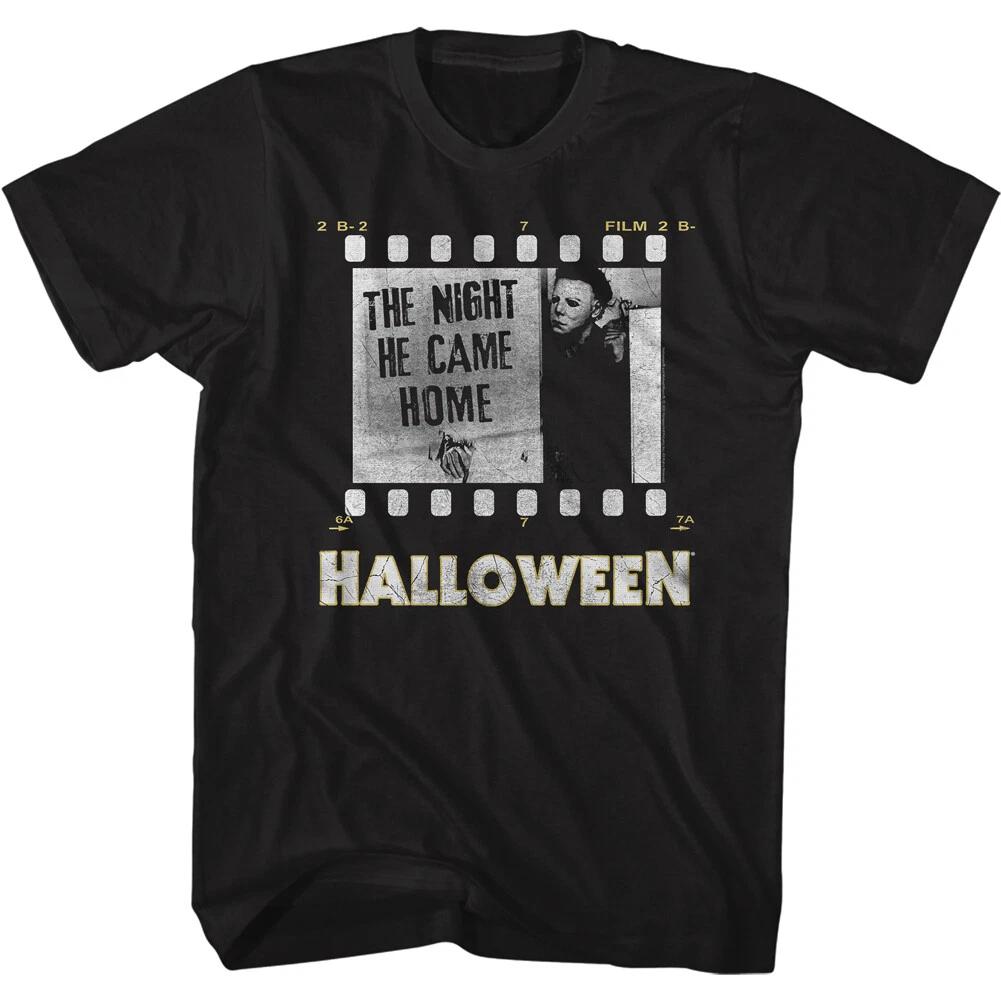 Halloween Horror Movie The Night He Came Home Film Strip Men s T Shirt S