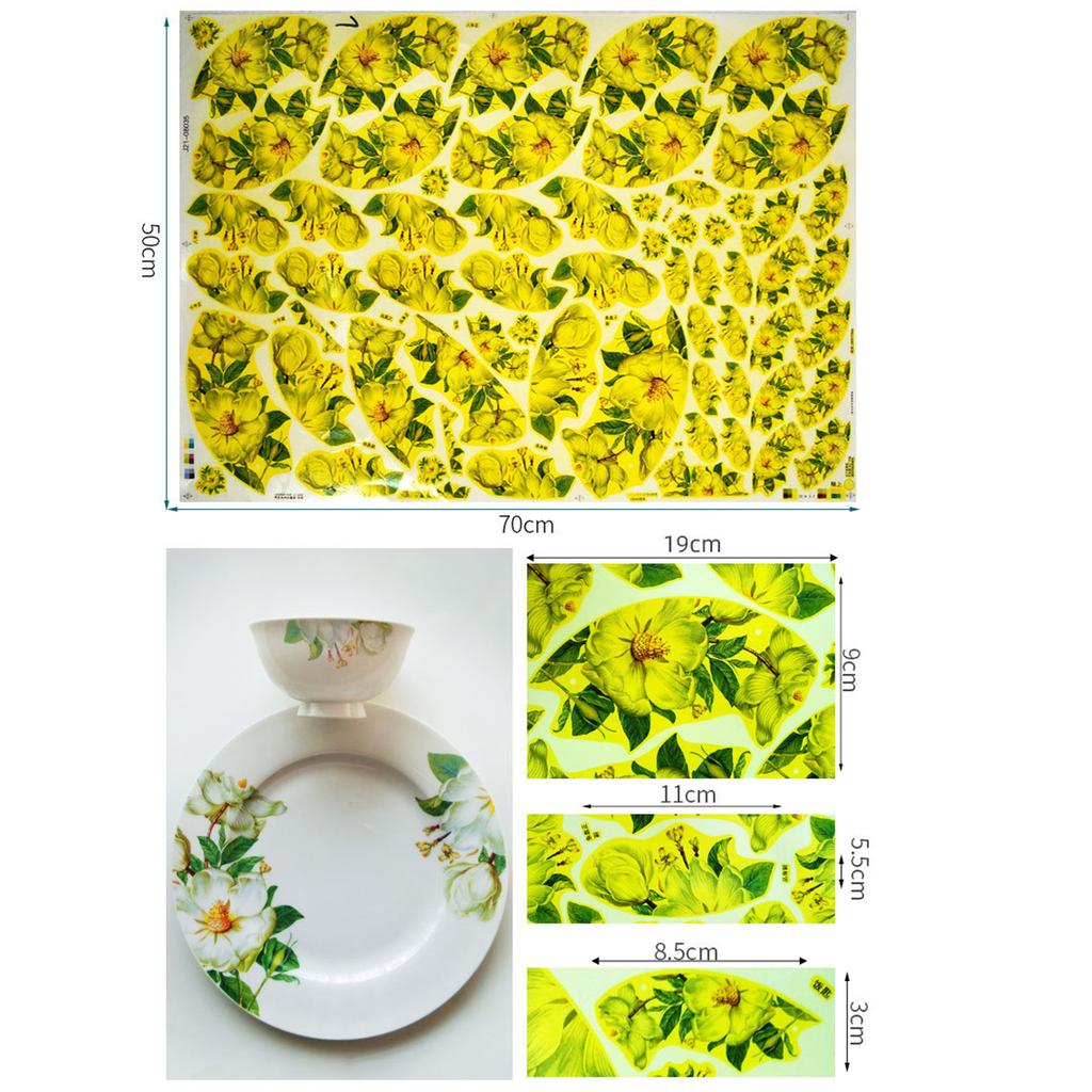 Ceramics Clay Transfer Paper Glaze Underglaze Flower Decal Paper Underglaze Transfers for Pottery Overglaze Enamel Decal