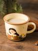 Mug Ceramic Underglaze Color Hand-painted Cartoon Parent-child Large-capacity Household Drinking Couple Coffee Cup Simple Modern