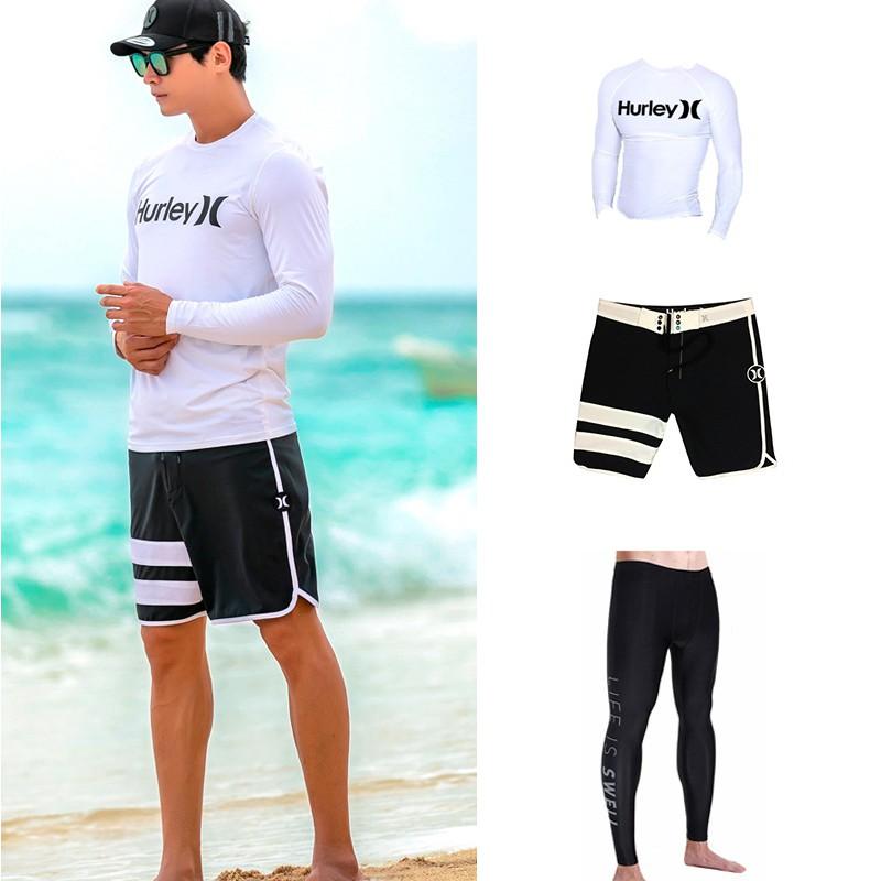Mens Long Sleeve Rash Guard Top UV Protection Quick Dry Surfing Diving Swimsuit Water Sports