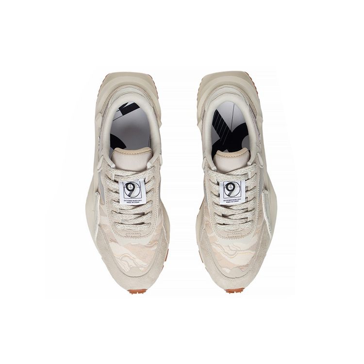 Li Ning Fang Yuan Eternal Fabric Leather Trendy Sports Shock Absorbing Non-Slip Wear-Resistant Breathable Lightweight Low-Top Running Shoes AZGS079-2