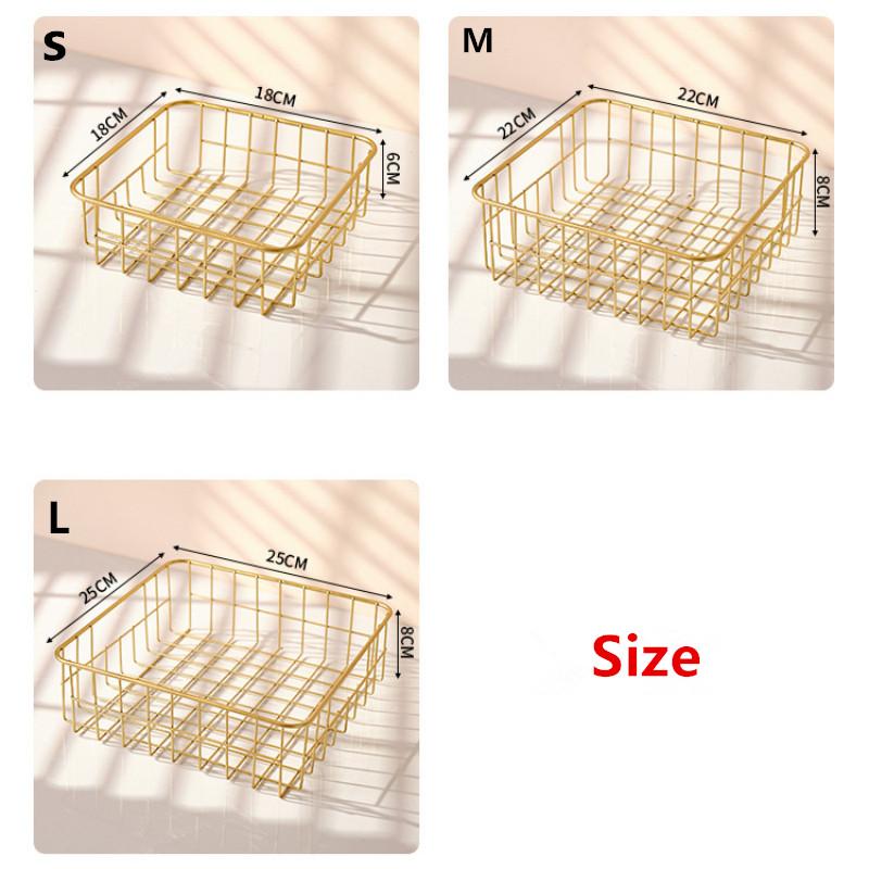 Fruit Bowl Washing Fruit Hollow Drain Basket Iron Fruit Basket Living Room Coffee Table Net Red Fruit Plate Snack Storage Basket