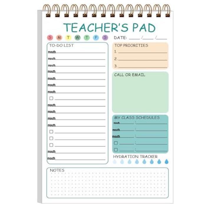 

A5 Teacher s Daily Planner: Flip-Top To-Do & Schedule Notebook зелёный