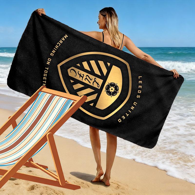 Asciugamano da Spiaggia Leeds United Stampato, Asciugamano Grande Morbido ad Asciugatura Rapida per Spiaggia Campeggio Nuoto