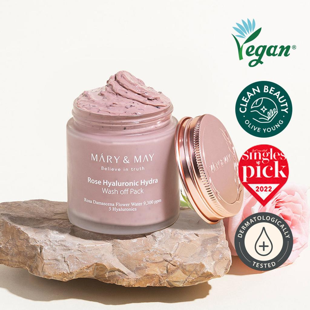 Mary&May Rose Hyaluronic Hydra Wash Off Pack 125g