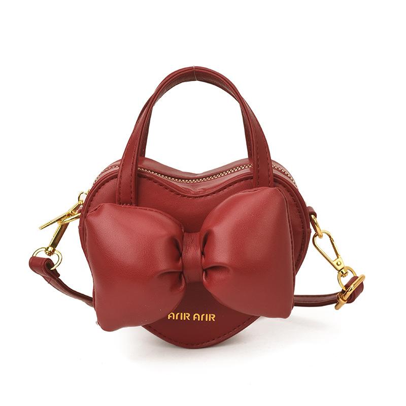 Mini Bag - Women s Heart-shaped Fashionable Princess Accessory Bag - Children s Single-shoulder Crossbody Bag One size красный