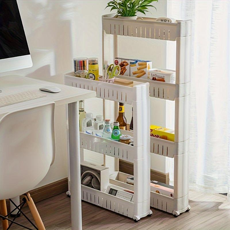 Ultra-Slim 3/4 Tier Refrigerator Gap Organizer - Versatile Storage Cart for Bathroom & Living Room, Ideal for Hotels