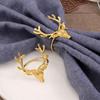 6Pcs Gold/Silver Elk Head Napkin Holder Reusable Napkin Buckle Christmas Deer Napkin Ring  Dinner
