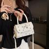 Bow printed bag women's new summer shoulder messenger bag high-end portable small square bag