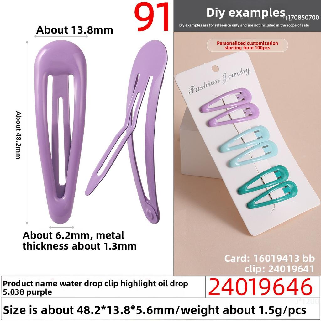 Niedliche Haaraccessoires für MädchenBunte Tropfenförmige Haarspangen Bonbonfarbene Kleine Haarspangen Kleine Pony- und Strandclips