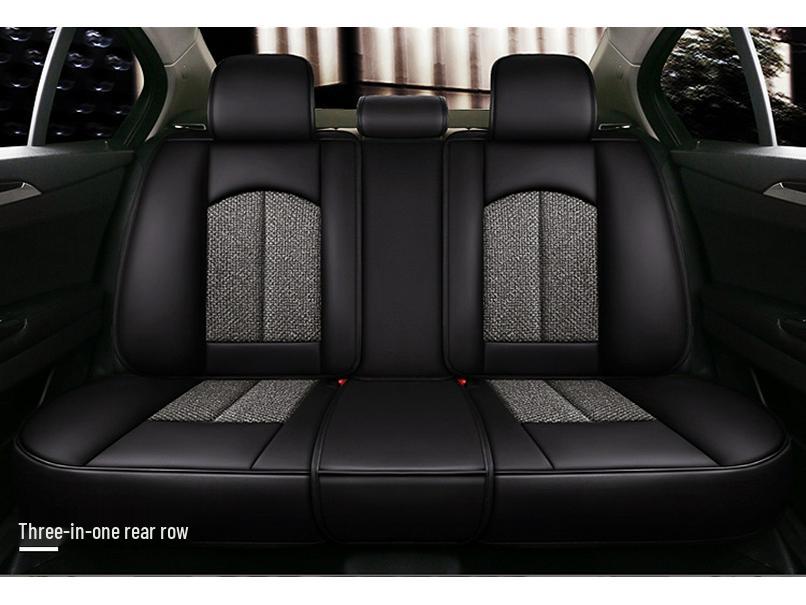 Universal Four Seasons Leather Linen Car Seat Cover - Full Coverage Cushion