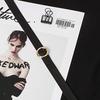 [Deelfel] Women's Black Choker Ring, Circular Choker, Collar, Fashion Accessory, Stainless Steel, Hypoallergenic, Adjustable Size (Black)